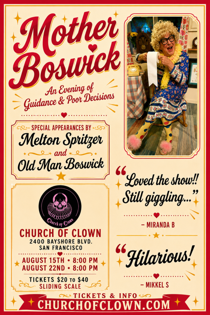 church of clown poster mother boswick - church of clown